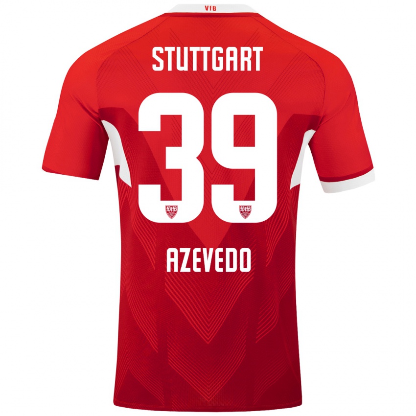 Niño Camiseta Alexandre Azevedo #39 Rojo Blanco 2ª Equipación 2024/25 La Camisa Perú