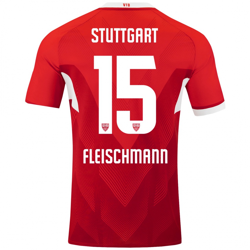 Niño Camiseta Svea Fleischmann #15 Rojo Blanco 2ª Equipación 2024/25 La Camisa Perú