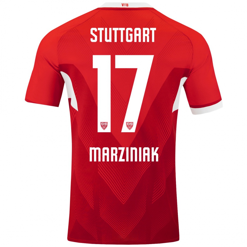 Niño Camiseta Chiara Marziniak #17 Rojo Blanco 2ª Equipación 2024/25 La Camisa Perú