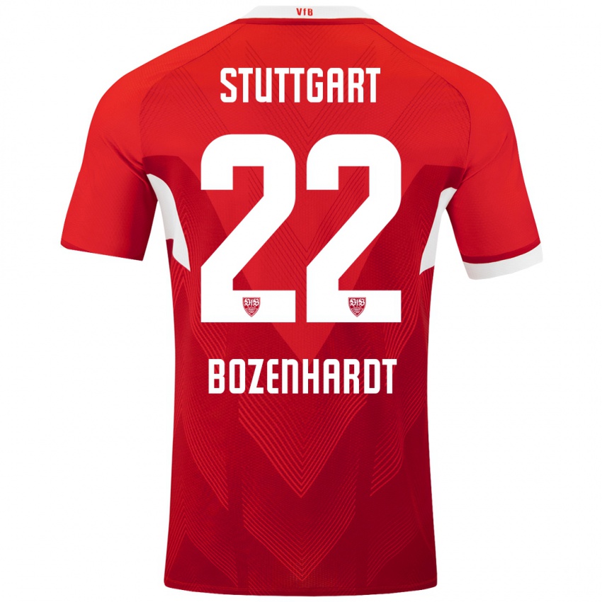 Niño Camiseta Laura Bozenhardt #22 Rojo Blanco 2ª Equipación 2024/25 La Camisa Perú