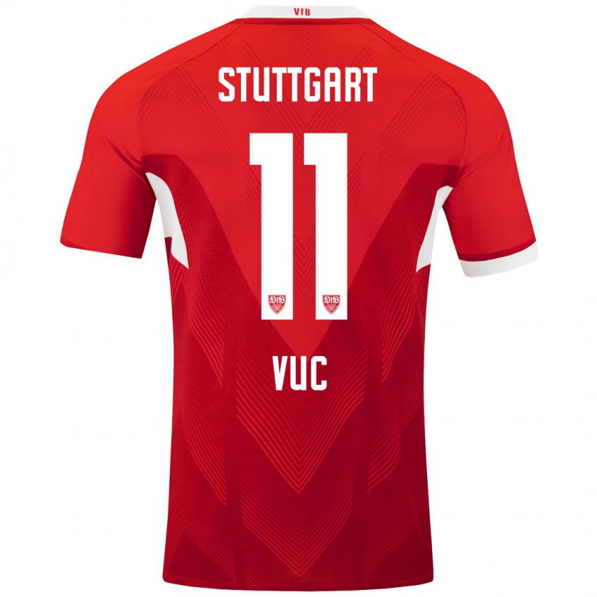 Niño Camiseta Patrick Vuc #11 Rojo Blanco 2ª Equipación 2024/25 La Camisa Perú