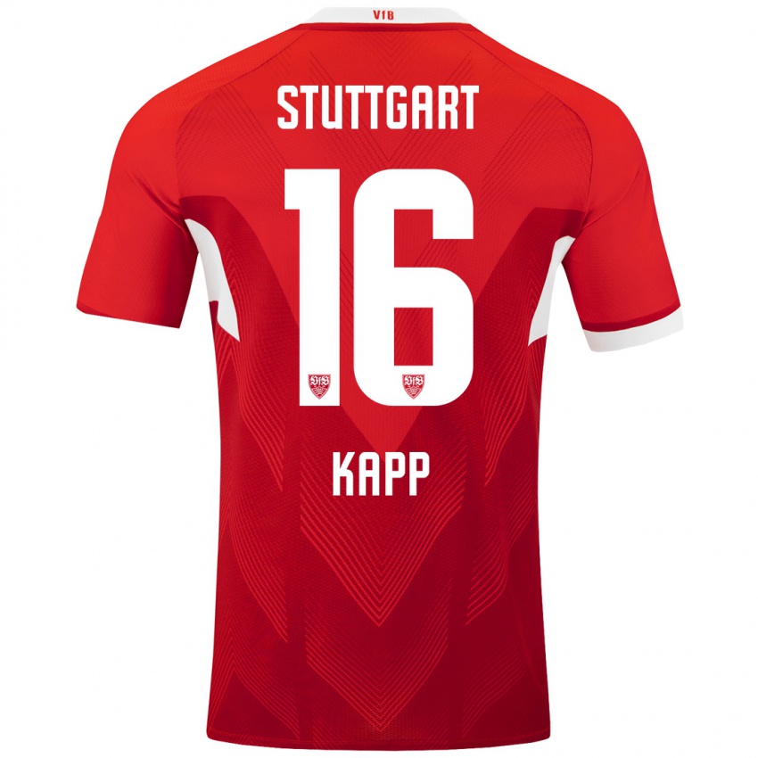 Niño Camiseta Patrick Kapp #16 Rojo Blanco 2ª Equipación 2024/25 La Camisa Perú