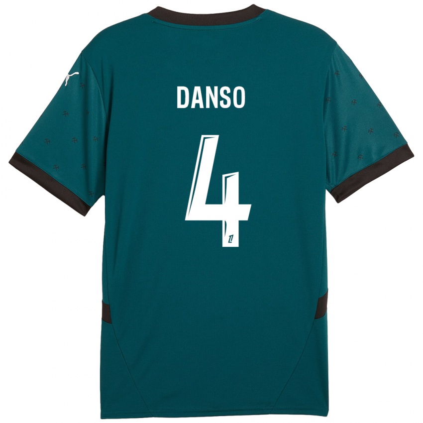 Niño Camiseta Kevin Danso #4 Verde Oscuro 2ª Equipación 2024/25 La Camisa Perú