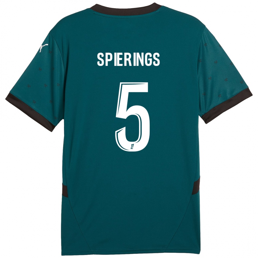 Niño Camiseta Stijn Spierings #5 Verde Oscuro 2ª Equipación 2024/25 La Camisa Perú