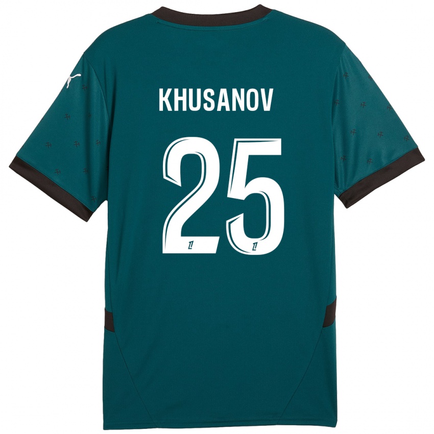 Niño Camiseta Abdukodir Khusanov #25 Verde Oscuro 2ª Equipación 2024/25 La Camisa Perú