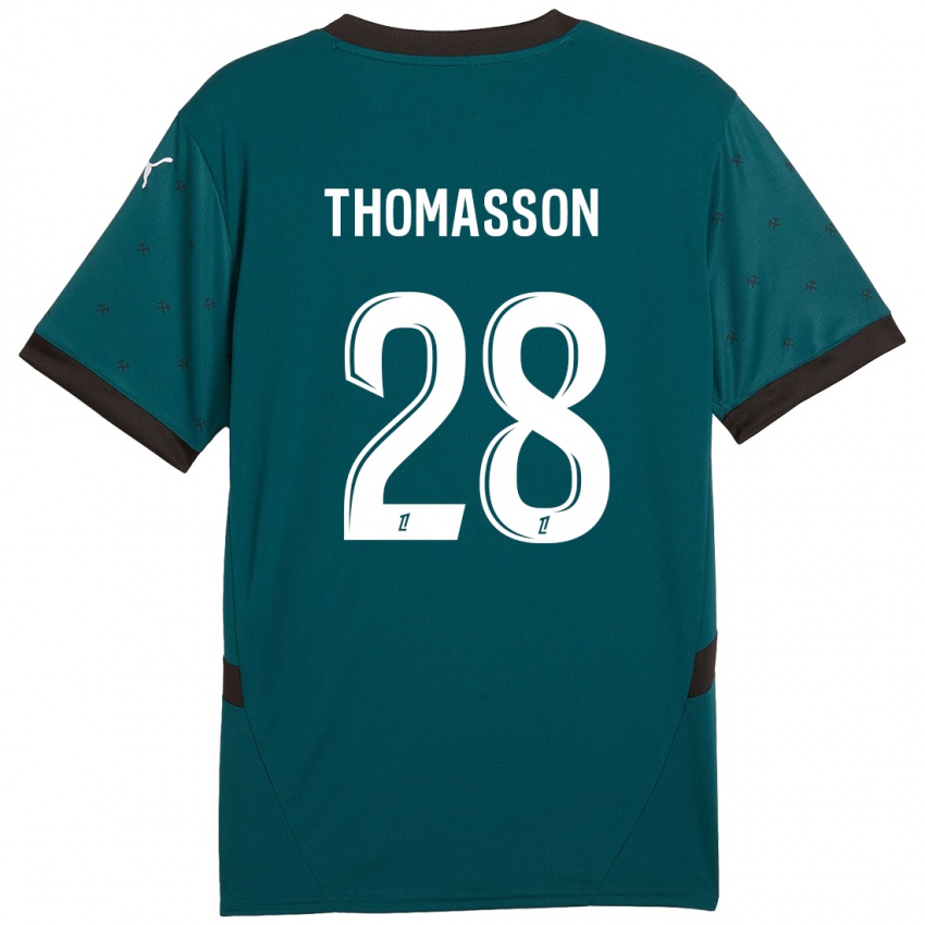 Niño Camiseta Adrien Thomasson #28 Verde Oscuro 2ª Equipación 2024/25 La Camisa Perú