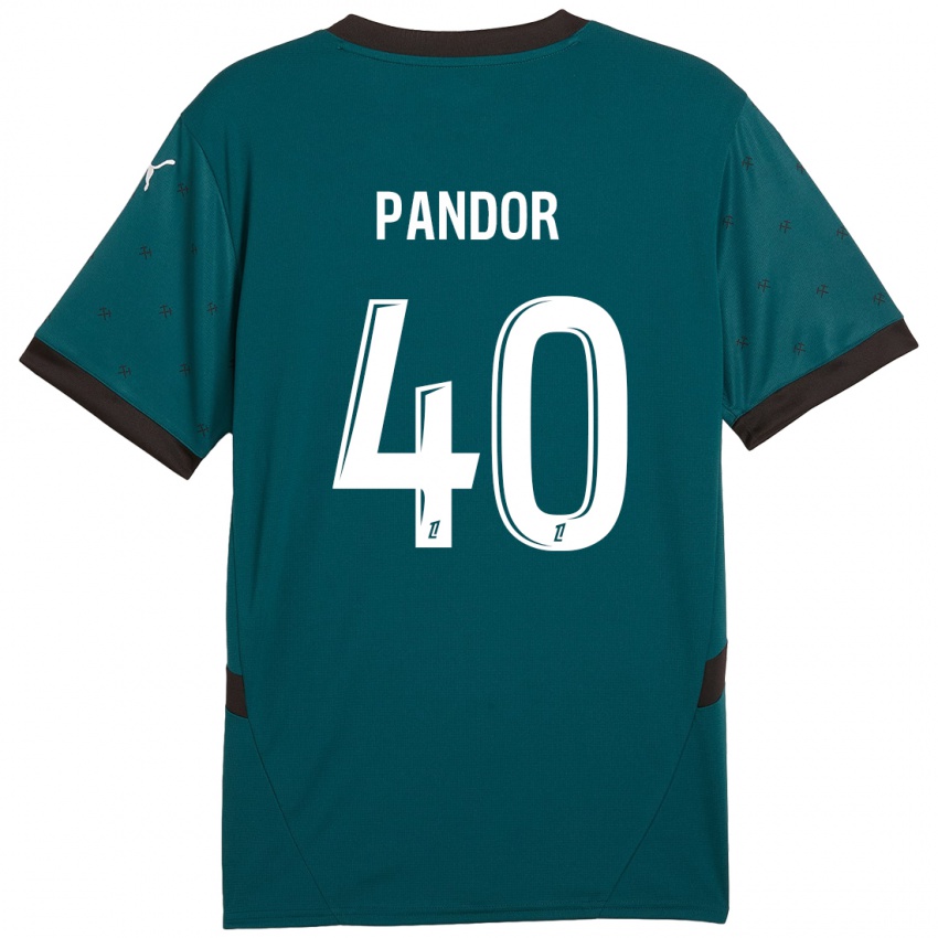 Niño Camiseta Yannick Pandor #40 Verde Oscuro 2ª Equipación 2024/25 La Camisa Perú