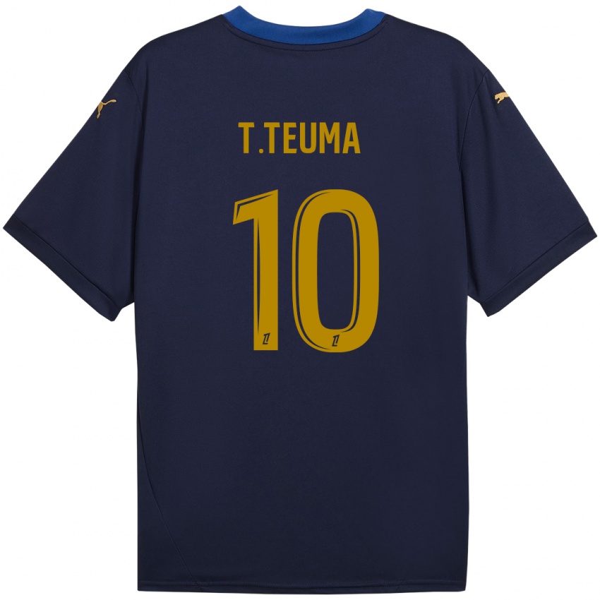 Niño Camiseta Teddy Teuma #10 Azul Marino Dorado 2ª Equipación 2024/25 La Camisa Perú