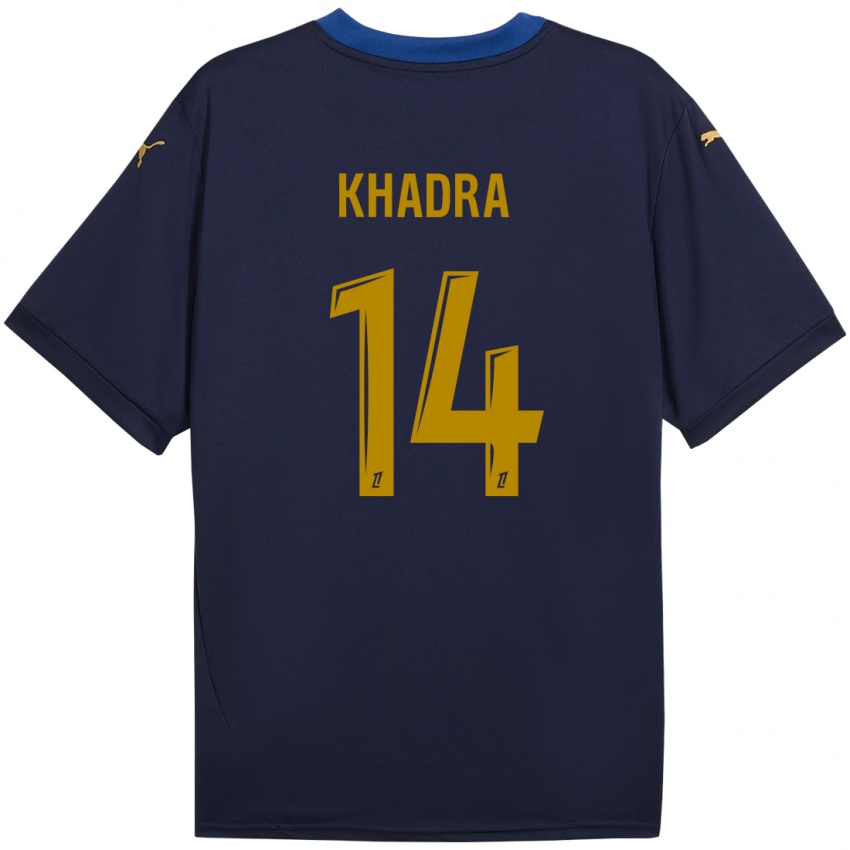 Niño Camiseta Reda Khadra #14 Azul Marino Dorado 2ª Equipación 2024/25 La Camisa Perú