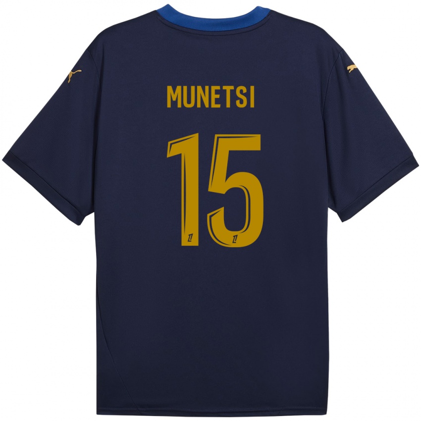 Niño Camiseta Marshall Munetsi #15 Azul Marino Dorado 2ª Equipación 2024/25 La Camisa Perú