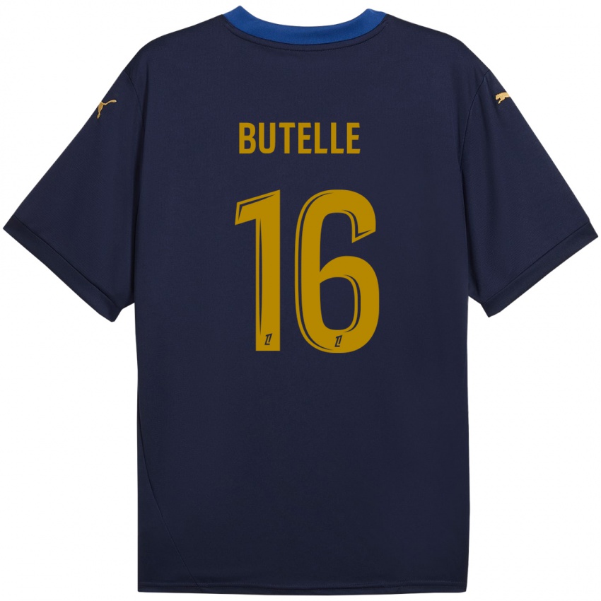 Niño Camiseta Ludovic Butelle #16 Azul Marino Dorado 2ª Equipación 2024/25 La Camisa Perú