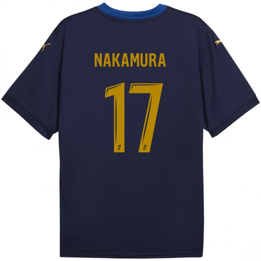 Niño Camiseta Keito Nakamura #17 Azul Marino Dorado 2ª Equipación 2024/25 La Camisa Perú