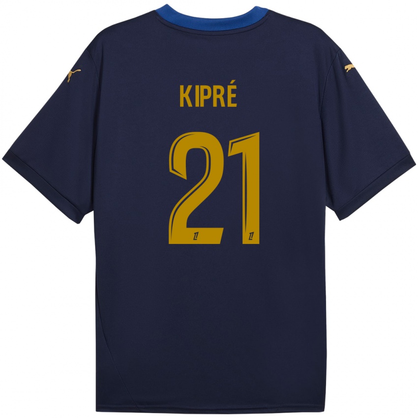 Niño Camiseta Cédric Kipré #21 Azul Marino Dorado 2ª Equipación 2024/25 La Camisa Perú