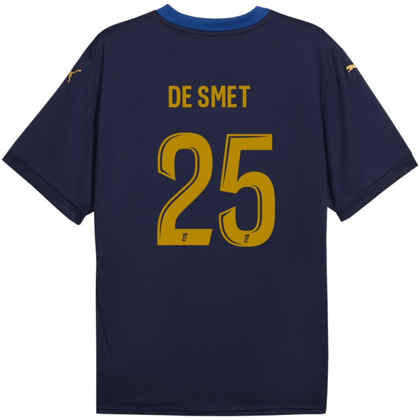 Niño Camiseta Thibault De Smet #25 Azul Marino Dorado 2ª Equipación 2024/25 La Camisa Perú