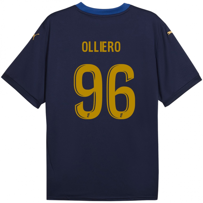 Niño Camiseta Alexandre Olliero #96 Azul Marino Dorado 2ª Equipación 2024/25 La Camisa Perú