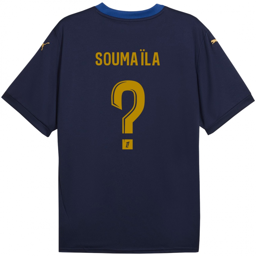 Niño Camiseta Soumaïla Sylla #0 Azul Marino Dorado 2ª Equipación 2024/25 La Camisa Perú