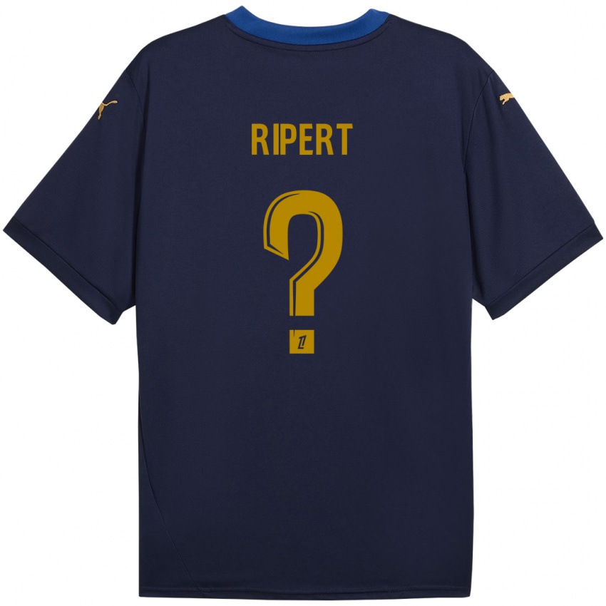 Niño Camiseta Léo Ripert #0 Azul Marino Dorado 2ª Equipación 2024/25 La Camisa Perú