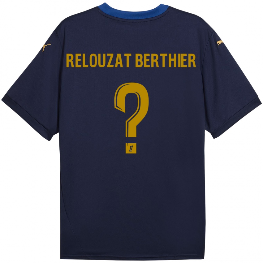 Niño Camiseta Maxime Relouzat Berthier #0 Azul Marino Dorado 2ª Equipación 2024/25 La Camisa Perú