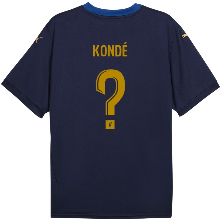 Niño Camiseta Jean-Charles Kondé #0 Azul Marino Dorado 2ª Equipación 2024/25 La Camisa Perú