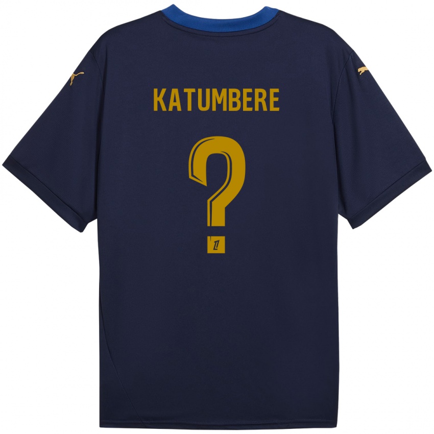 Niño Camiseta Noah Katumbere #0 Azul Marino Dorado 2ª Equipación 2024/25 La Camisa Perú