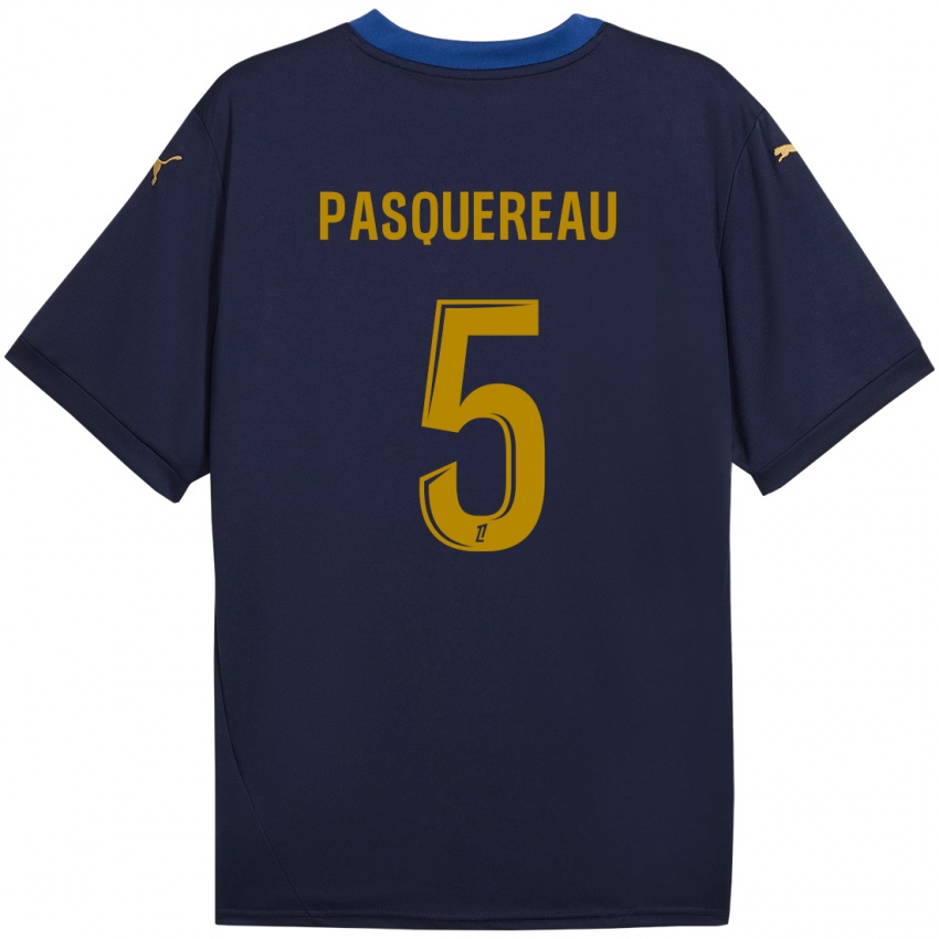 Niño Camiseta Julie Pasquereau #5 Azul Marino Dorado 2ª Equipación 2024/25 La Camisa Perú