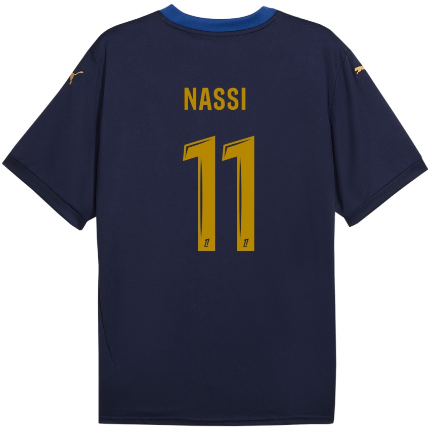 Niño Camiseta Jade Nassi #11 Azul Marino Dorado 2ª Equipación 2024/25 La Camisa Perú