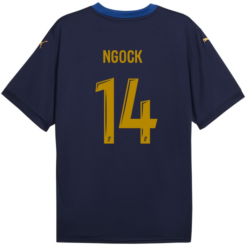 Niño Camiseta Monique Ngock #14 Azul Marino Dorado 2ª Equipación 2024/25 La Camisa Perú