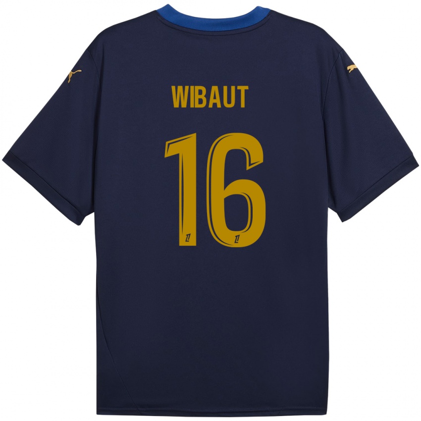 Niño Camiseta Clara Wibaut #16 Azul Marino Dorado 2ª Equipación 2024/25 La Camisa Perú