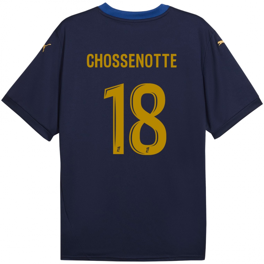 Niño Camiseta Shana Chossenotte #18 Azul Marino Dorado 2ª Equipación 2024/25 La Camisa Perú