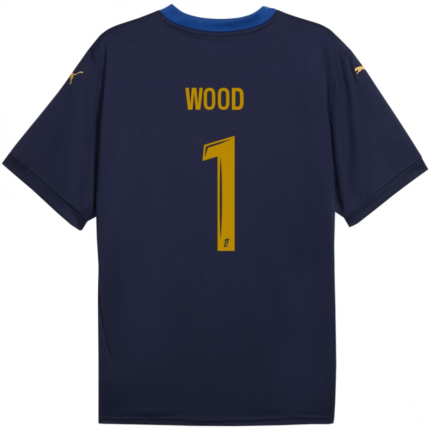 Niño Camiseta Mackenzie Wood #1 Azul Marino Dorado 2ª Equipación 2024/25 La Camisa Perú