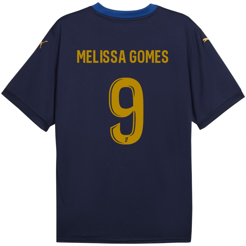 Niño Camiseta Melissa Ferreira Gomes #9 Azul Marino Dorado 2ª Equipación 2024/25 La Camisa Perú