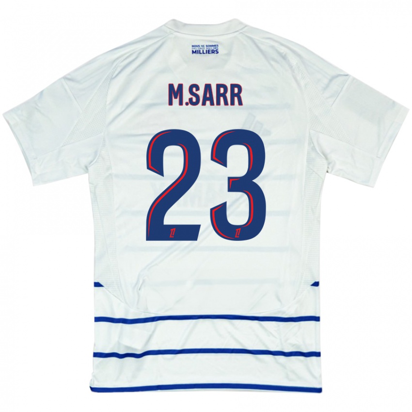 Niño Camiseta Mamadou Sarr #23 Blanco Azul 2ª Equipación 2024/25 La Camisa Perú