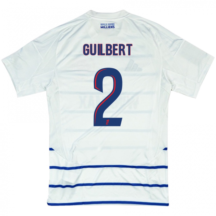 Niño Camiseta Frédéric Guilbert #2 Blanco Azul 2ª Equipación 2024/25 La Camisa Perú