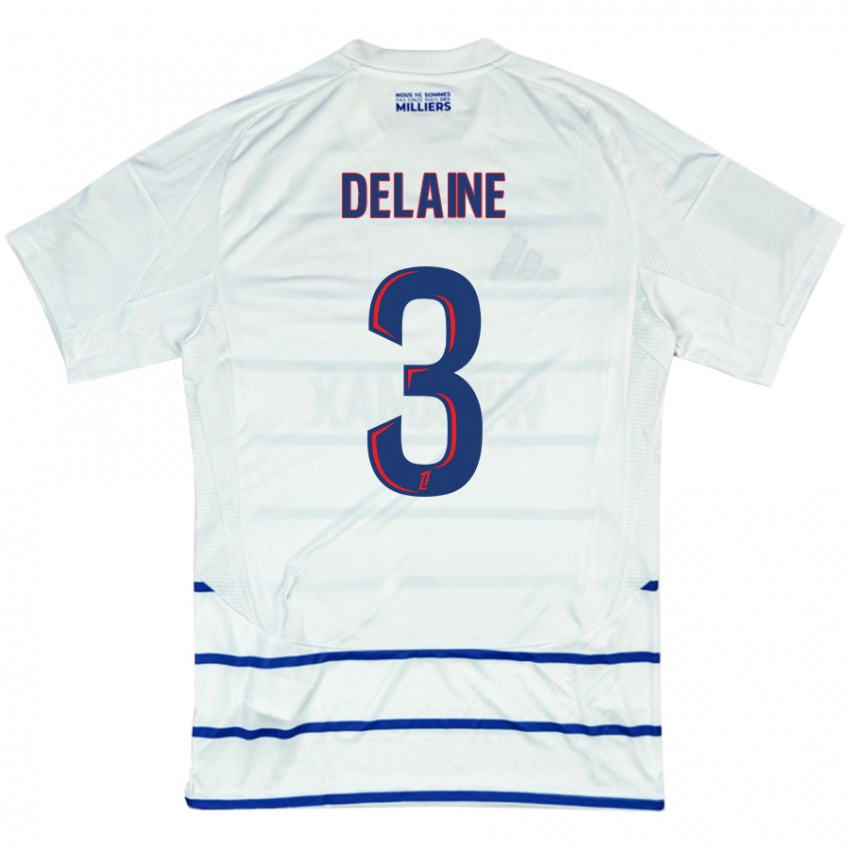 Niño Camiseta Thomas Delaine #3 Blanco Azul 2ª Equipación 2024/25 La Camisa Perú