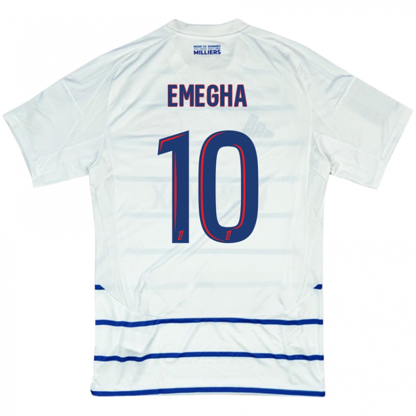 Niño Camiseta Emanuel Emegha #10 Blanco Azul 2ª Equipación 2024/25 La Camisa Perú