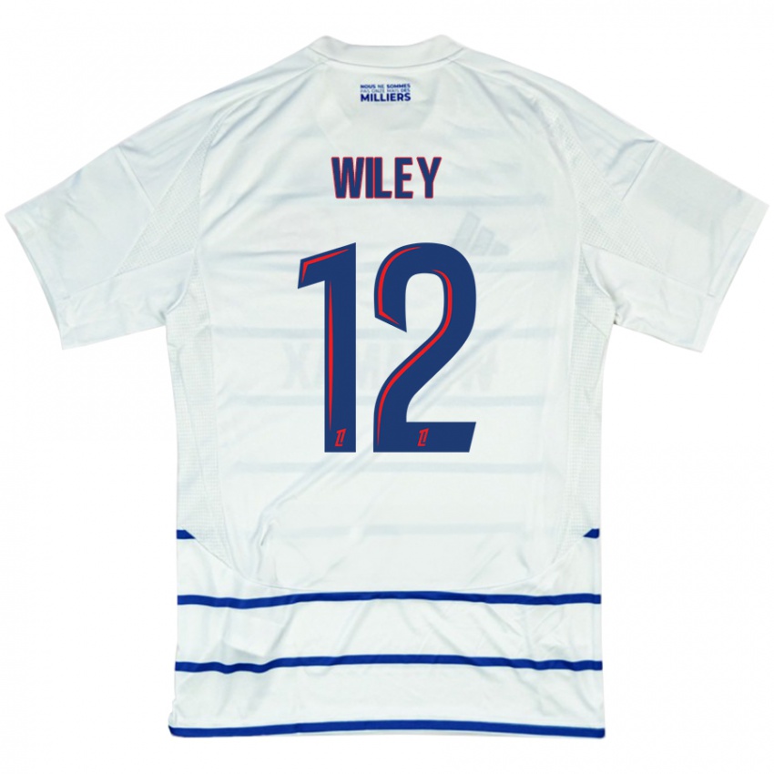 Niño Camiseta Caleb Wiley #12 Blanco Azul 2ª Equipación 2024/25 La Camisa Perú