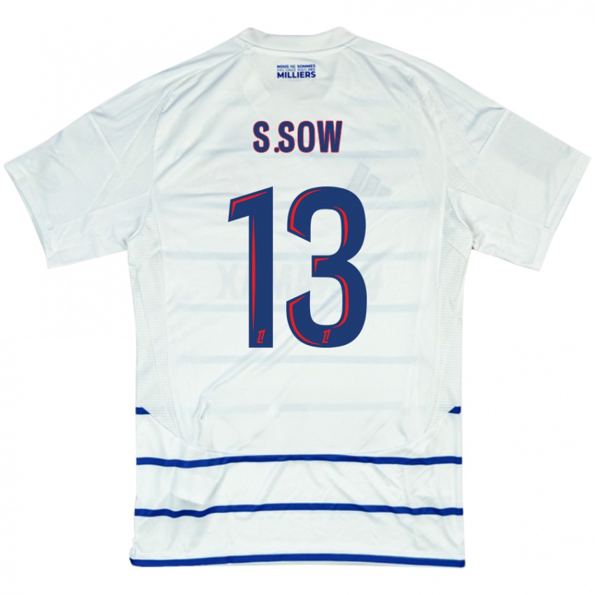 Niño Camiseta Saïdou Sow #13 Blanco Azul 2ª Equipación 2024/25 La Camisa Perú