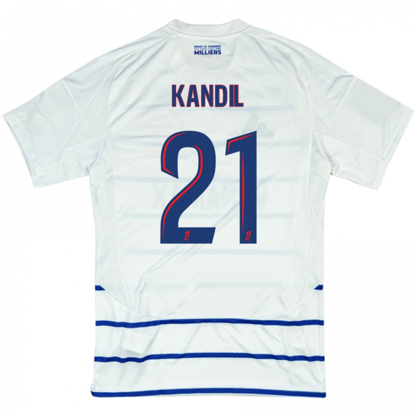 Niño Camiseta Nordine Kandil #21 Blanco Azul 2ª Equipación 2024/25 La Camisa Perú