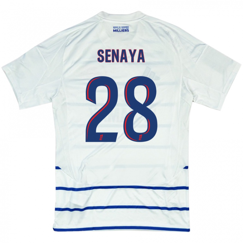 Niño Camiseta Marvin Senaya #28 Blanco Azul 2ª Equipación 2024/25 La Camisa Perú