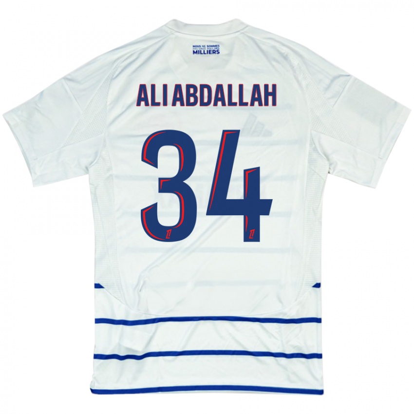 Niño Camiseta Aboubacar Ali Abdallah #34 Blanco Azul 2ª Equipación 2024/25 La Camisa Perú