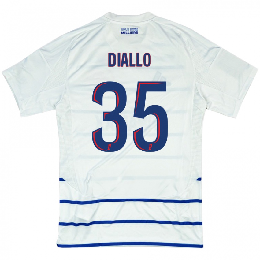 Niño Camiseta Tidiane Diallo #35 Blanco Azul 2ª Equipación 2024/25 La Camisa Perú