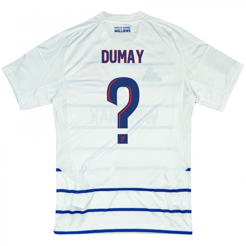 Niño Camiseta Yoann Dumay #0 Blanco Azul 2ª Equipación 2024/25 La Camisa Perú