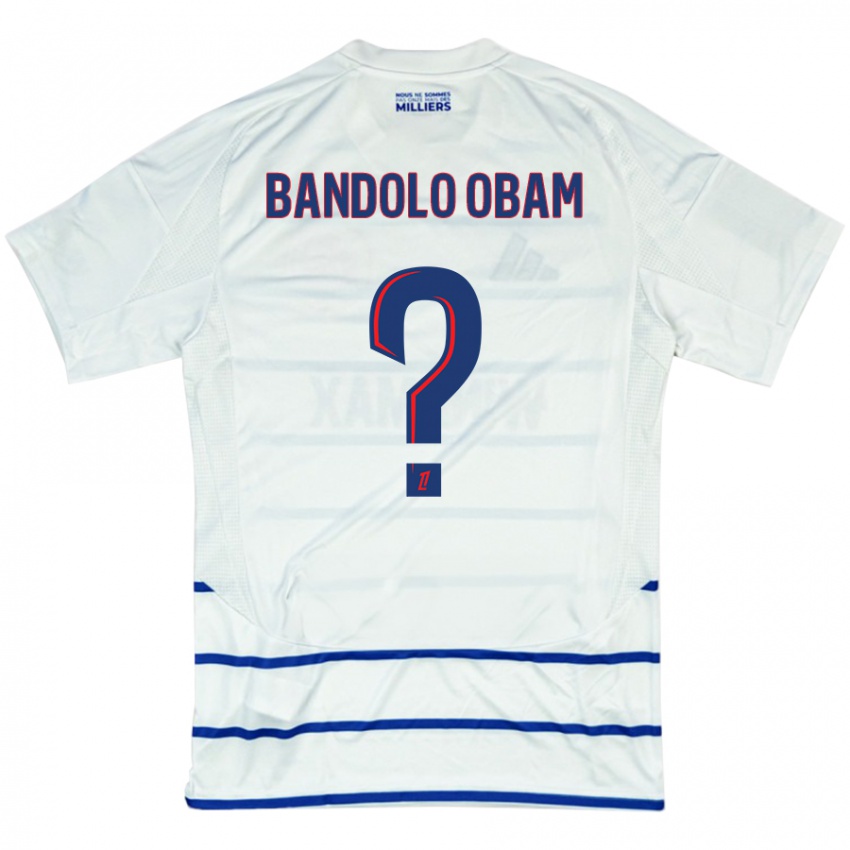 Niño Camiseta Randy Bandolo Obam #0 Blanco Azul 2ª Equipación 2024/25 La Camisa Perú