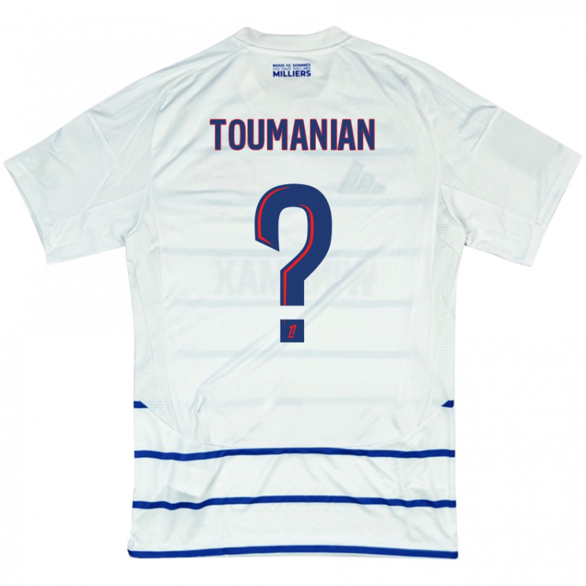 Niño Camiseta Anthony Toumanian #0 Blanco Azul 2ª Equipación 2024/25 La Camisa Perú