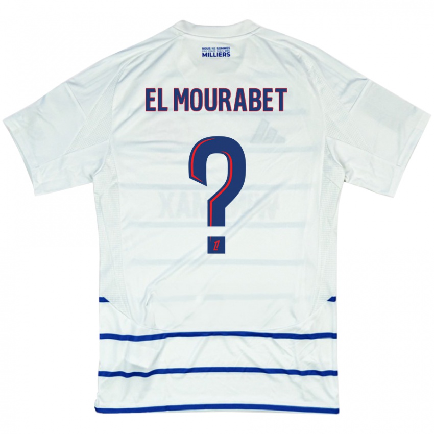 Niño Camiseta Samir El Mourabet #0 Blanco Azul 2ª Equipación 2024/25 La Camisa Perú