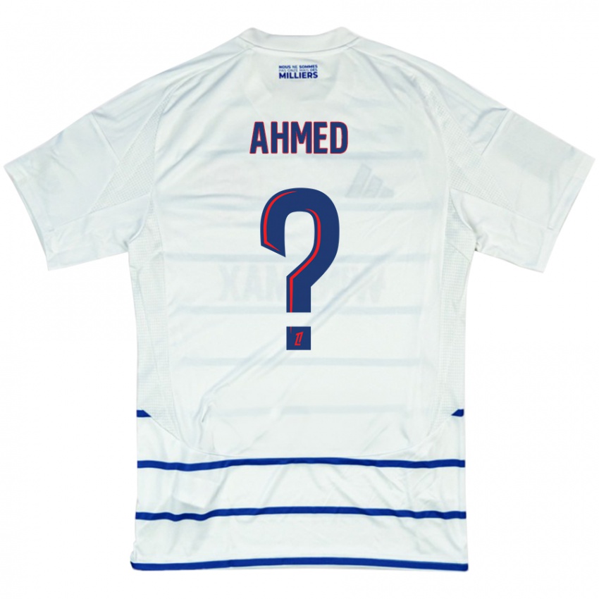 Niño Camiseta Aymeric Ahmed #0 Blanco Azul 2ª Equipación 2024/25 La Camisa Perú