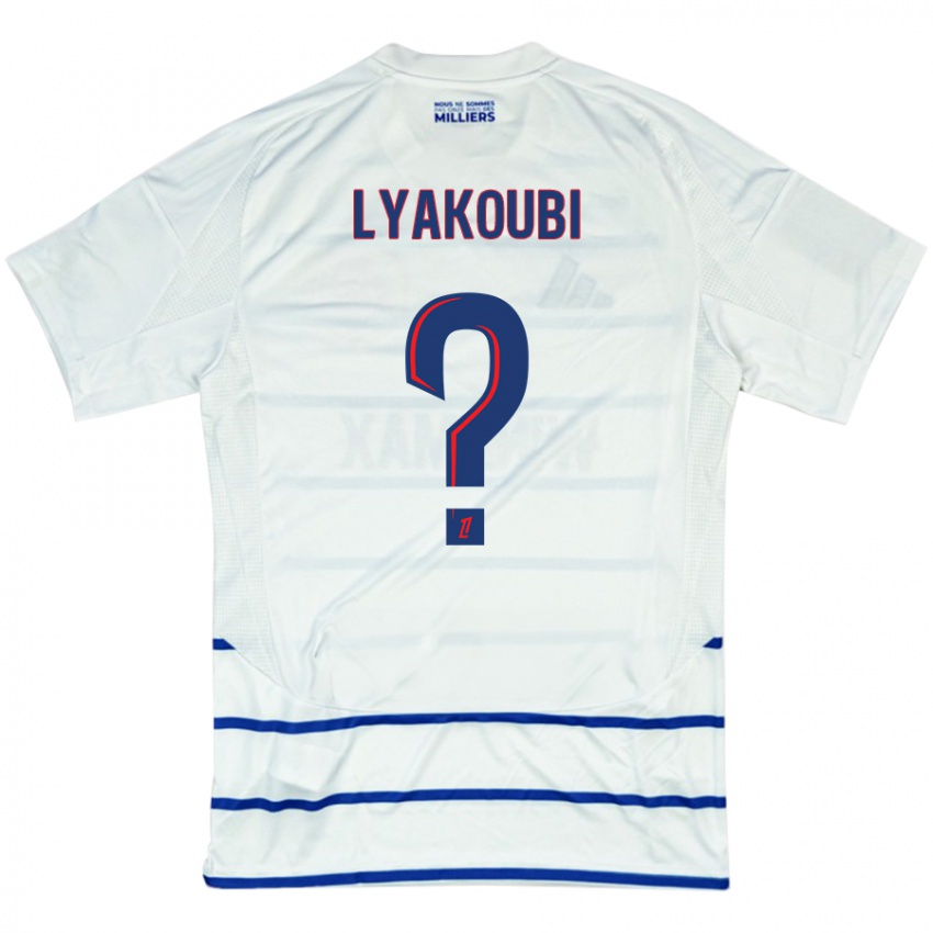 Niño Camiseta Oussama Lyakoubi #0 Blanco Azul 2ª Equipación 2024/25 La Camisa Perú