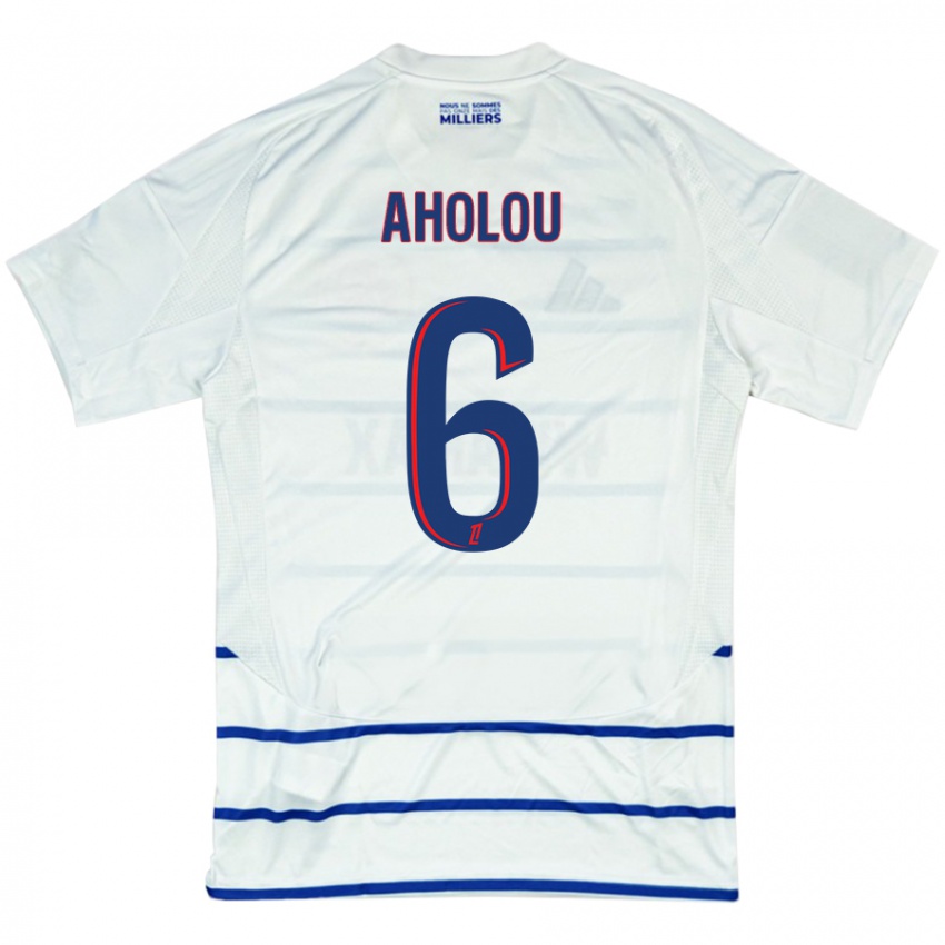 Niño Camiseta Jean-Eudes Aholou #6 Blanco Azul 2ª Equipación 2024/25 La Camisa Perú