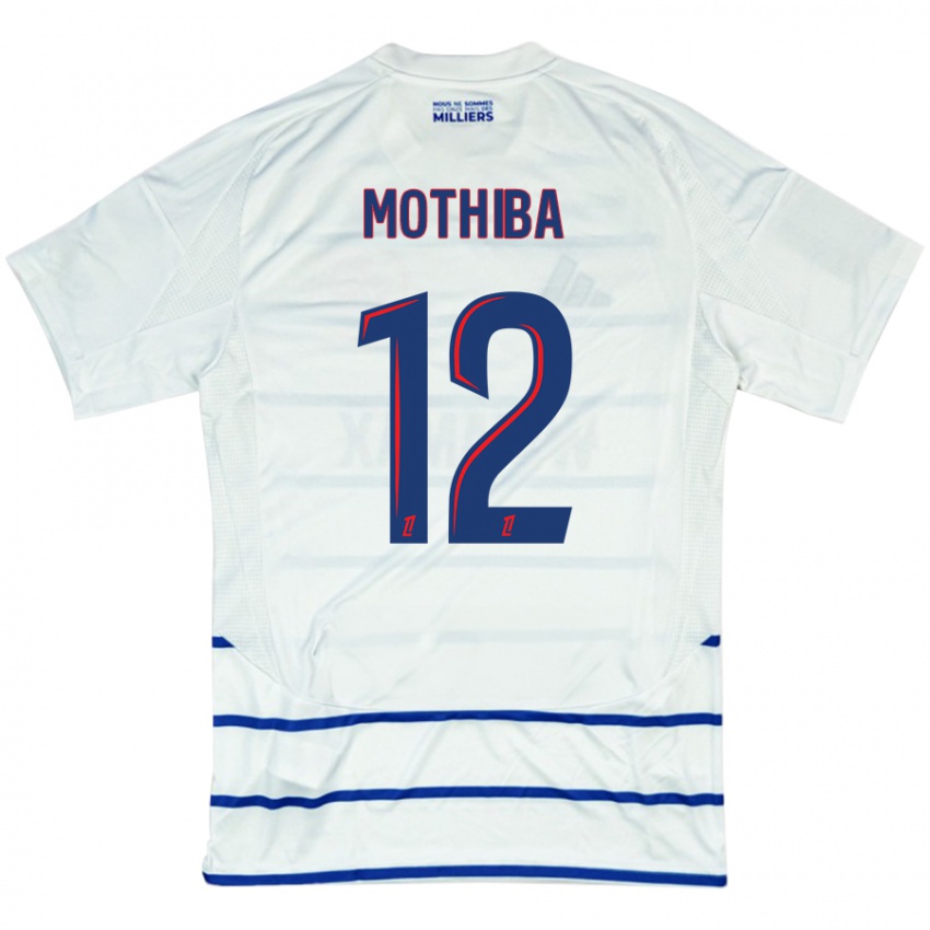 Niño Camiseta Lebo Mothiba #12 Blanco Azul 2ª Equipación 2024/25 La Camisa Perú