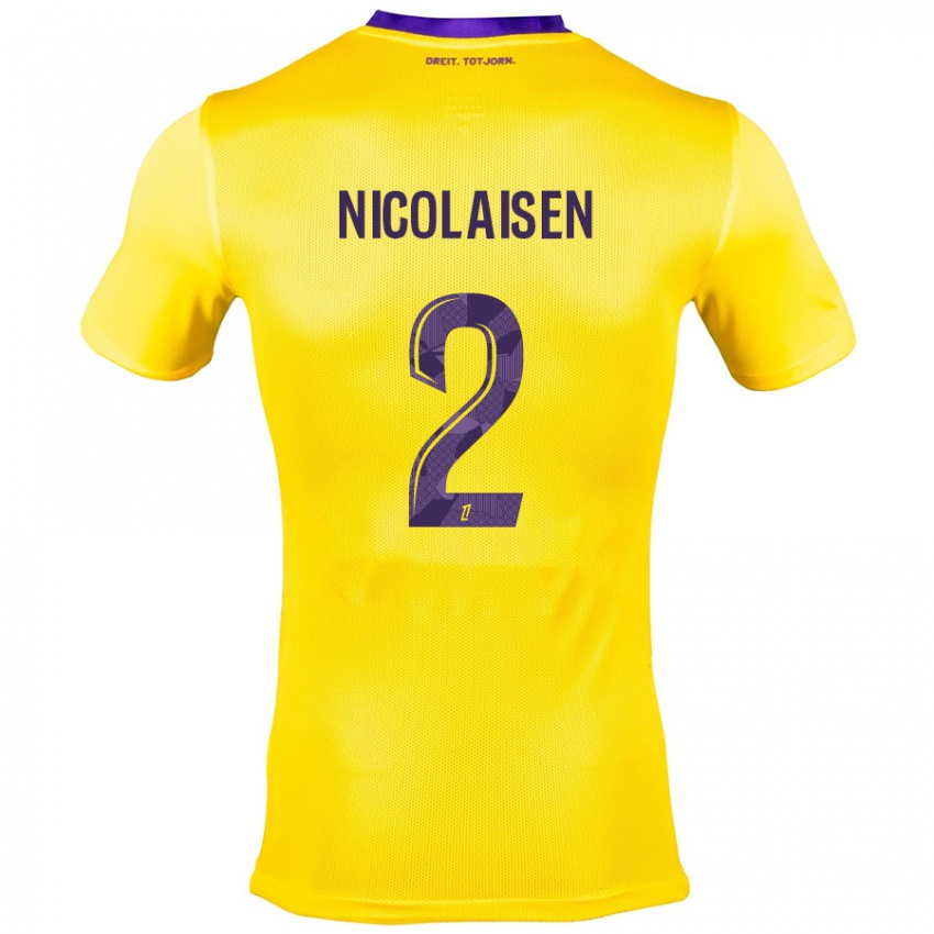 Niño Camiseta Rasmus Nicolaisen #2 Amarillo Morado 2ª Equipación 2024/25 La Camisa Perú